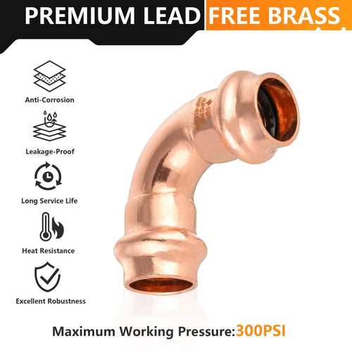 1/2" Press Copper 90° Elbow (Lead Free) Plumbingsell