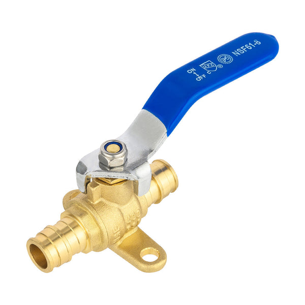 1/2" PEX Expansion Drop Ear Ball Valve, Blue (Lead Free)