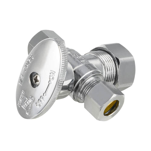 5/8" OD Compr. x 3/8" OD Compr. x 3/8" OD Compr. Dual Outlet Angle Stop Valve, 1/4 Turn (Lead Free) Plumbingsell