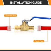 1/2" PEX Expansion Ball Valve, Blue (Lead Free) Plumbingsell