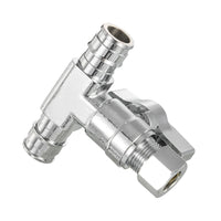 1/2" PEX Expansion x 1/2" PEX Expansion x 3/8" OD Compr. Tee Stop Valve, 1/4 Turn (Lead Free) Plumbingsell