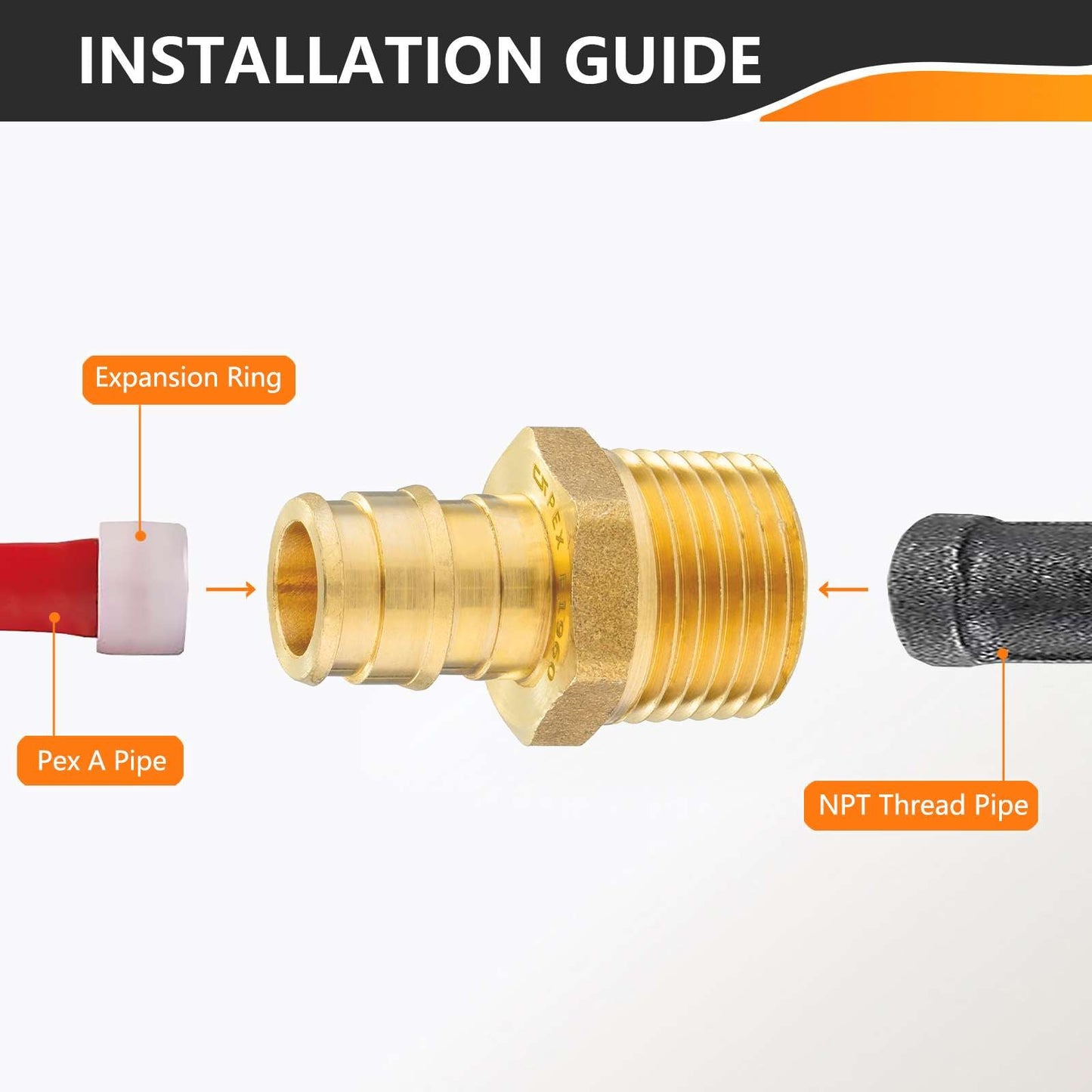 PEX A Full Flow Expansion Adapter 1" PEX x 1" Male Threaded F1960 Adapter (Lead Free)