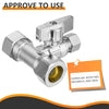 10 Pcs 5/8" OD Compr. x 5/8" OD Compr. x 3/8" OD Compr. Tee Stop Valve, 1/4 Turn (Lead Free) Plumbingsell