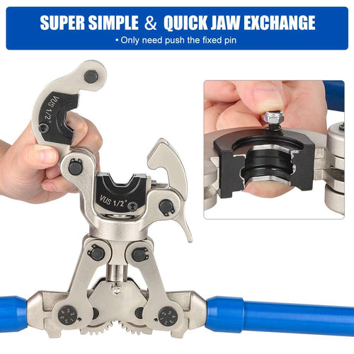 EFIELD Press Crimping Tool, with 1/2" 3/4" 1" Jaw For Propress Copper ittings And Copper Tube Connectionith 360 Degrees Rotating Head Plumbingsell