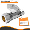 10 Pcs 1/2" Nominal (5/8" OD) Compr. x 3/8" OD Compr. Straight Stop Valve, 1/4 Turn (Lead Free) Plumbingsell