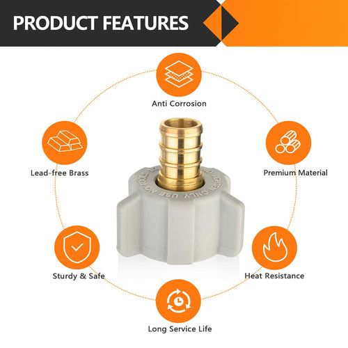 PEX-B Crimp 1/2" x 1/2" Female NPT Swivel Adapter (Lead Free) Plumbingsell