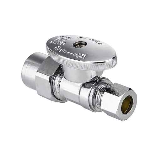 1/2" CPVC x 3/8" OD Compr. Straight Stop Valve, 1/4 Turn (Lead Free)
