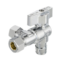 1/2" Pex-a Expansion (F1960) Inlet x 3/8" OD Compr. x 3/8" OD Compr. Split, Angle Stop Valve, Quarter Turn (Lead Free) Plumbingsell