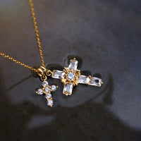 Byzantine Double Crosses Pendant Necklace