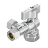 10 Pcs 1/2" NOM (5/8" OD) Inlet x 3/8" OD Outlet x 3/8" OD Outlet Split Angle Stop Valve, 1/4 Turn (Lead Free) Plumbingsell