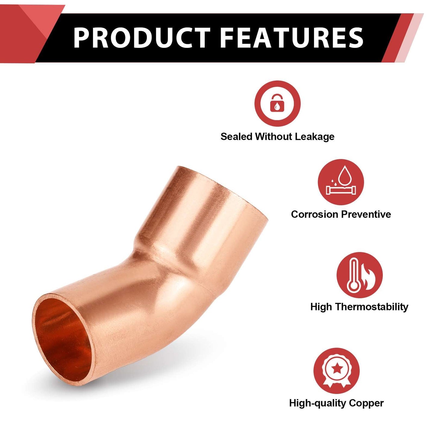 30 Pcs 1" FTG x Copper 45° Street Elbow at Wholesale Price