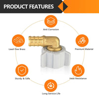 PEX-B Crimp 1/2" PEX X 1/2" Female NPT Swivel Elbow (Lead Free)