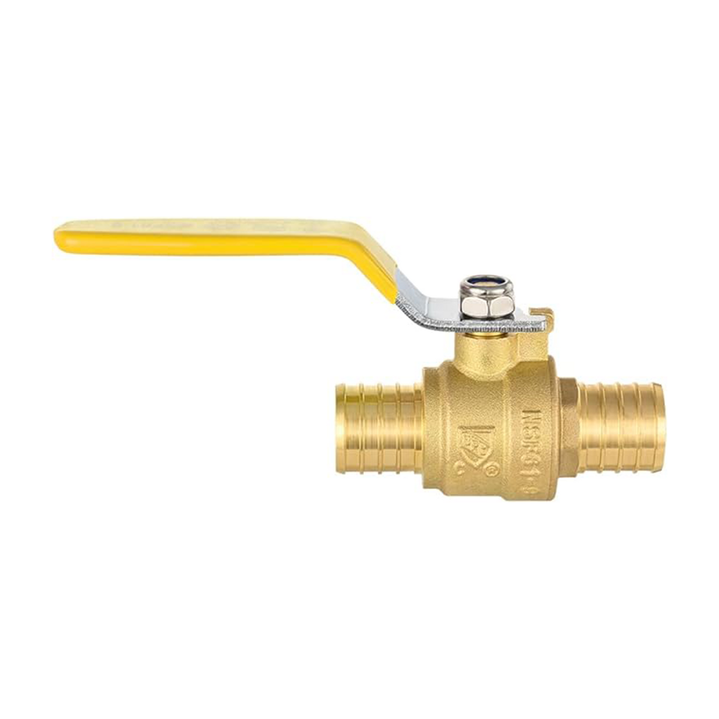 10 Pcs 1/2" PEX Crimp Ball Valve, Yellow (Lead Free)