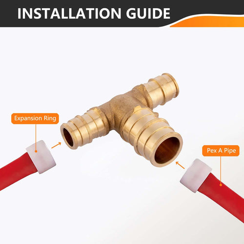 PEX A Expansion 1/2" x 1/2" x 3/4" PEX Expansion Reducing Tee (Lead Free) Plumbingsell