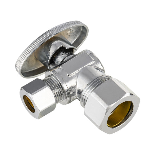 10 Pcs 1/2" Nominal (5/8" OD) Compr. x 3/8" OD Compr. Angle Stop Valve, 1/4 Turn (Lead Free) Plumbingsell