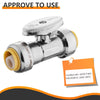 1/2" Push Connect x 1/2" Push Connect Straight Stop Valve, 1/4 Turn (Lead Free) Plumbingsell