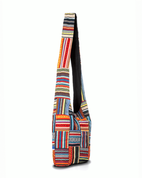 Kathmandu Collection Patchwork Striped Hobo Bag Jupiter Gear