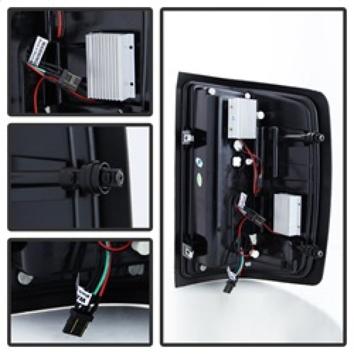 Spyder Chevy 1500 14-16 Light Bar LED Tail Lights Red Clear ALT-YD-CS14-LBLED-RC OffRoadUSA.com