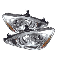 Spyder Honda Accord 03-07 Projector Headlights LED Halo Amber Reflector LED Chrm PRO-YD-HA03-AM-C OffRoadUSA.com