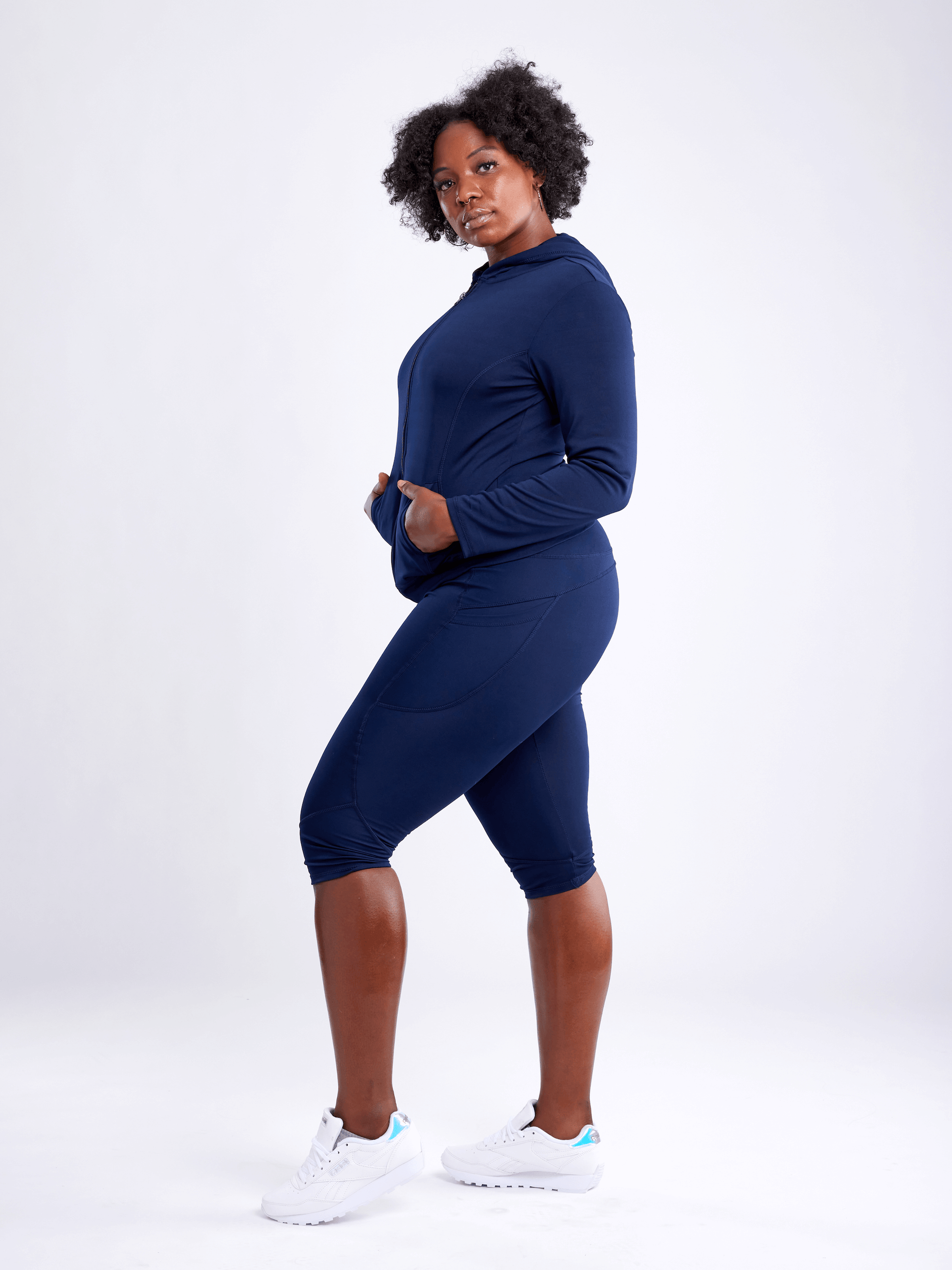JupiterGear Mid-Rise Capri Fitness Leggings with Side Pockets Jupiter Gear