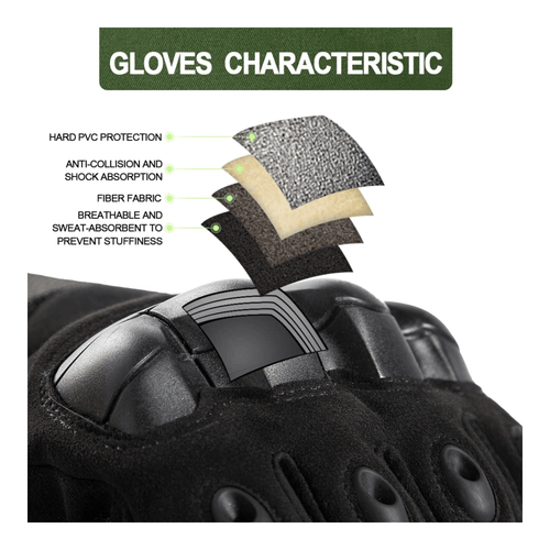 Tactical Military Airsoft Gloves for Outdoor Sports, Paintball, and Motorcycling with Touchscreen Fingertip Capability Jupiter Gear