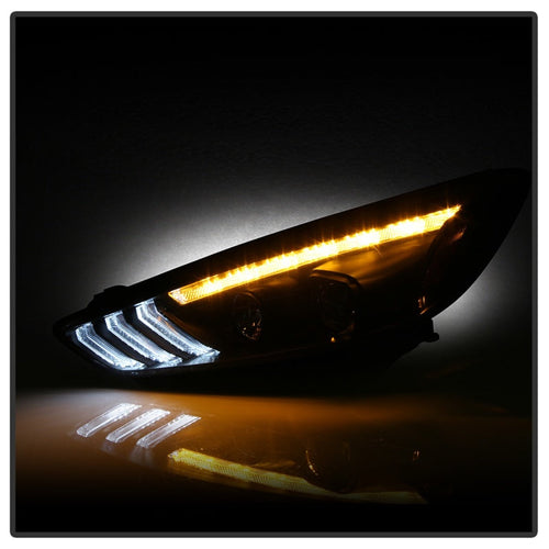 Spyder 15-18 Ford Focus Projector Headlights - Seq Turn Light Bar - Black PRO-YD-FF15-LBSEQ-BK OffRoadUSA.com