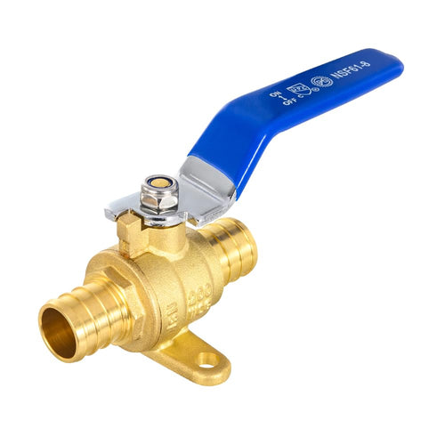 1" PEX Crimp Drop Ear Ball Valve, Blue (Lead Free) Plumbingsell