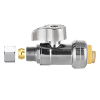 10 Pcs 1/2" Push Connect x 3/8" Compr. Straight Stop Valve, New Handle, 1/4 Turn (Lead Free) Plumbingsell