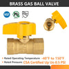 3/4" FNPT Gas Valve, Yellow
