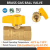 1/2" FNPT Gas Valve, Yellow Plumbingsell