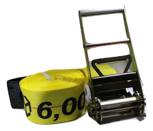 4" x 30 Ft Heavy Duty Ratchet Strap w/ Flat Hooks | R430FHD RatchetStrap.Com