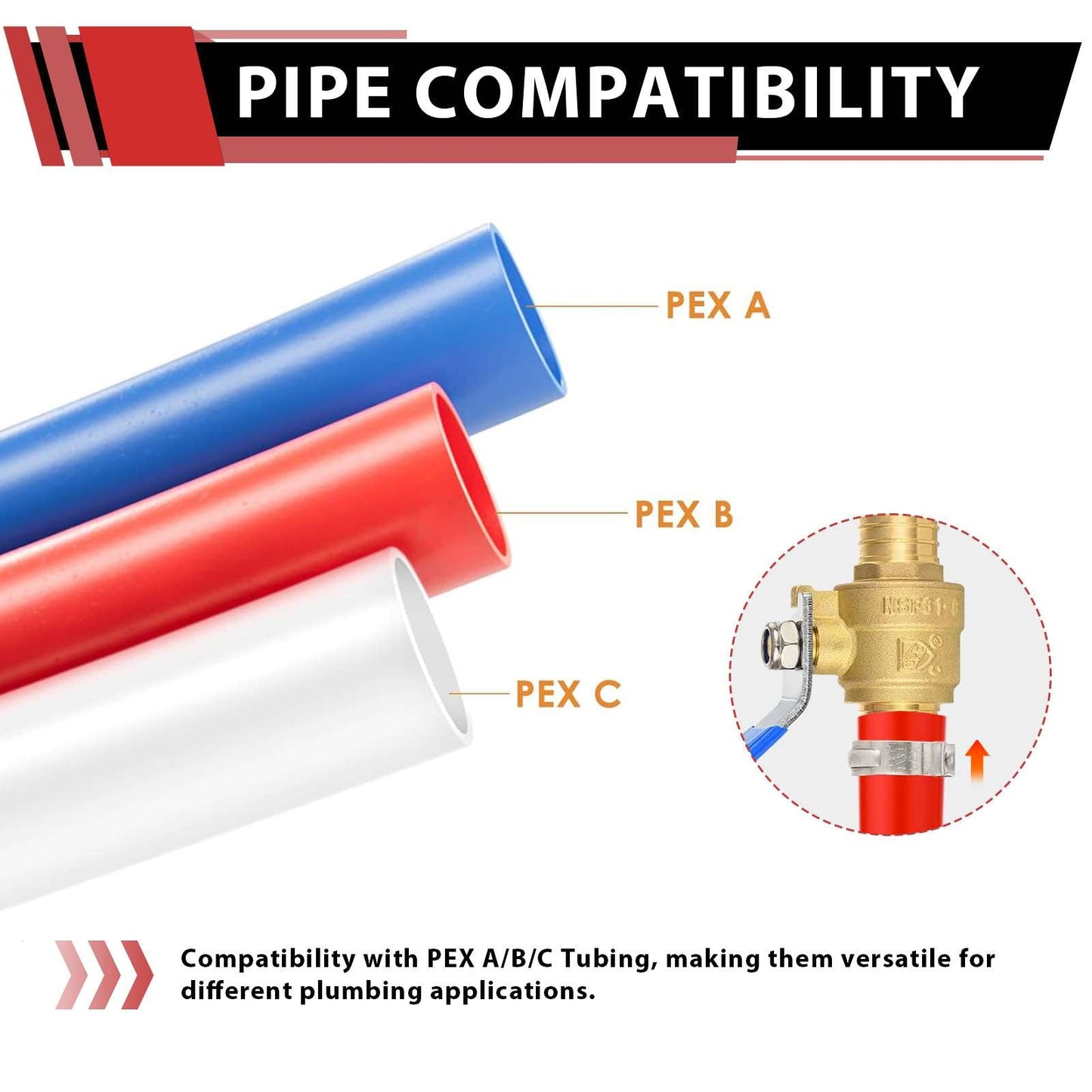 3/4" PEX Crimp X 3/4" MNPT Ball Valve, Blue (Lead Free)