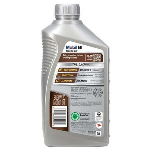 Mobil 1 Truck & SUV Full Synthetic Motor Oil 0W-20, 1 qt EasyOptionXY LLC