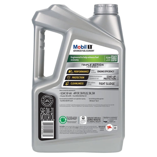 Mobil 1 Advanced Fuel Economy Full Synthetic Motor Oil 0W-20, 5 qt (3 Pack) EasyOptionXY LLC