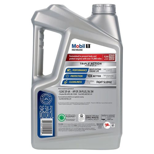 Mobil 1 High Mileage Full Synthetic Motor Oil 5W-30, 5 qt (3 Pack) EasyOptionXY LLC