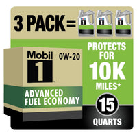Mobil 1 Advanced Fuel Economy Full Synthetic Motor Oil 0W-20, 5 qt (3 Pack) EasyOptionXY LLC