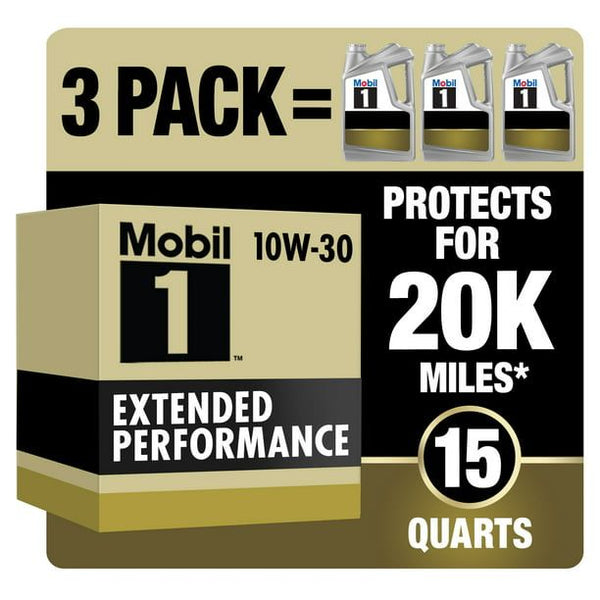 Mobil 1 Extended Performance Full Synthetic Motor Oil 10W-30, 5 qt (3 Pack) EasyOptionXY LLC