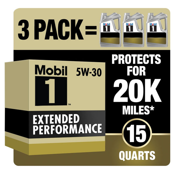 Mobil 1 Extended Performance Full Synthetic Motor Oil 5W-30, 5 qt (3 Pack) EasyOptionXY LLC