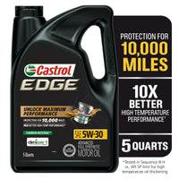 Castrol EDGE 5W-30 Advanced Full Synthetic Motor Oil, 5 Quarts EasyOptionXY LLC