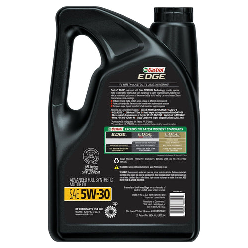 Castrol EDGE 5W-30 Advanced Full Synthetic Motor Oil, 5 Quarts EasyOptionXY LLC