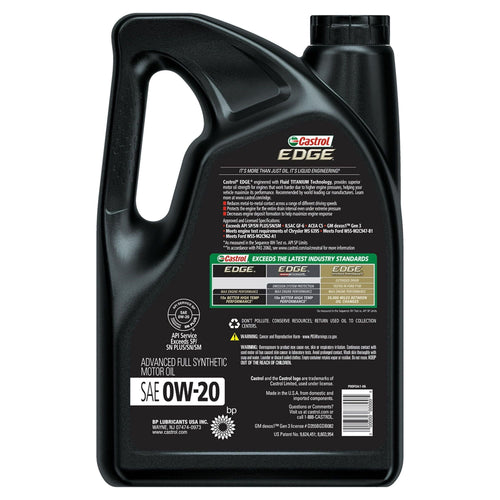 Castrol EDGE 0W-20 Advanced Full Synthetic Motor Oil, 5 Quarts EasyOptionXY LLC