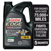 Castrol EDGE High Mileage 5W-30 Advanced Full Synthetic Motor Oil, 5 Quarts EasyOptionXY LLC