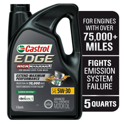 Castrol EDGE High Mileage 5W-30 Advanced Full Synthetic Motor Oil, 5 Quarts EasyOptionXY LLC
