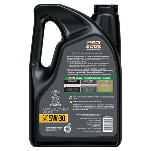 Castrol EDGE High Mileage 5W-30 Advanced Full Synthetic Motor Oil, 5 Quarts EasyOptionXY LLC
