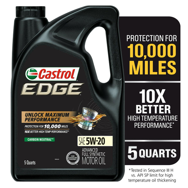 Castrol EDGE 5W-20 Advanced Full Synthetic Motor Oil, 5 Quarts EasyOptionXY LLC