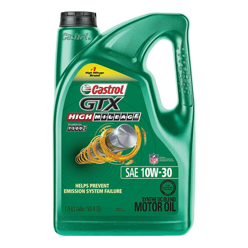 Castrol GTX High Mileage 10W-30 Synthetic Blend Motor Oil, 5 Quarts EasyOptionXY LLC
