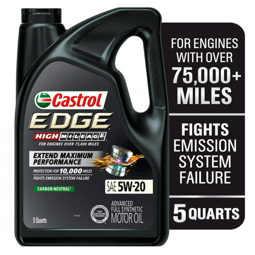 Castrol EDGE High Mileage 5W-20 Advanced Full Synthetic Motor Oil, 5 Quarts EasyOptionXY LLC