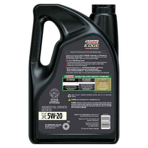 Castrol EDGE High Mileage 5W-20 Advanced Full Synthetic Motor Oil, 5 Quarts EasyOptionXY LLC