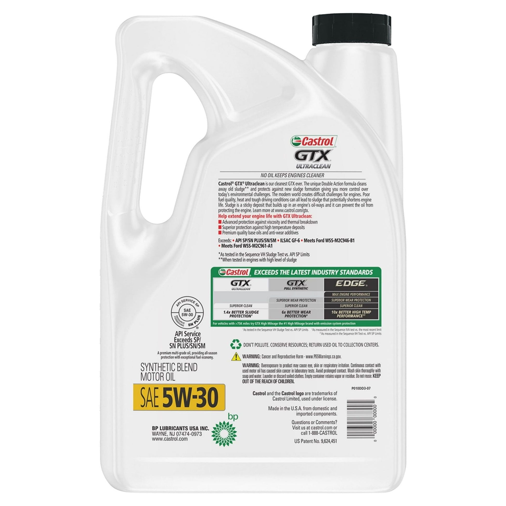 Castrol GTX Ultraclean 5W-30 Synthetic Blend Motor Oil, 5 Quart EasyOptionXY LLC