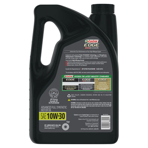 Castrol EDGE High Mileage 10W-30 Advanced Full Synthetic Motor Oil, 5 Quarts EasyOptionXY LLC